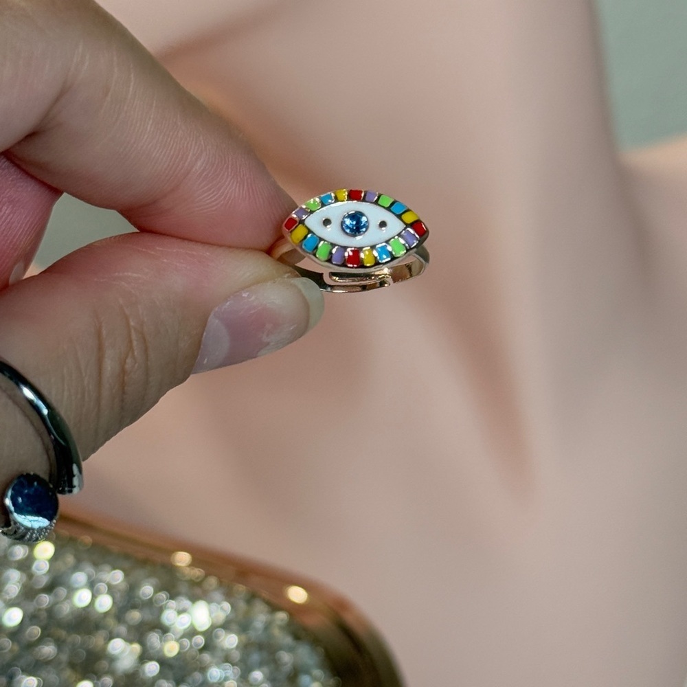 ⚜️💗 Cute Girl’s Colorful Eye Ring 💍